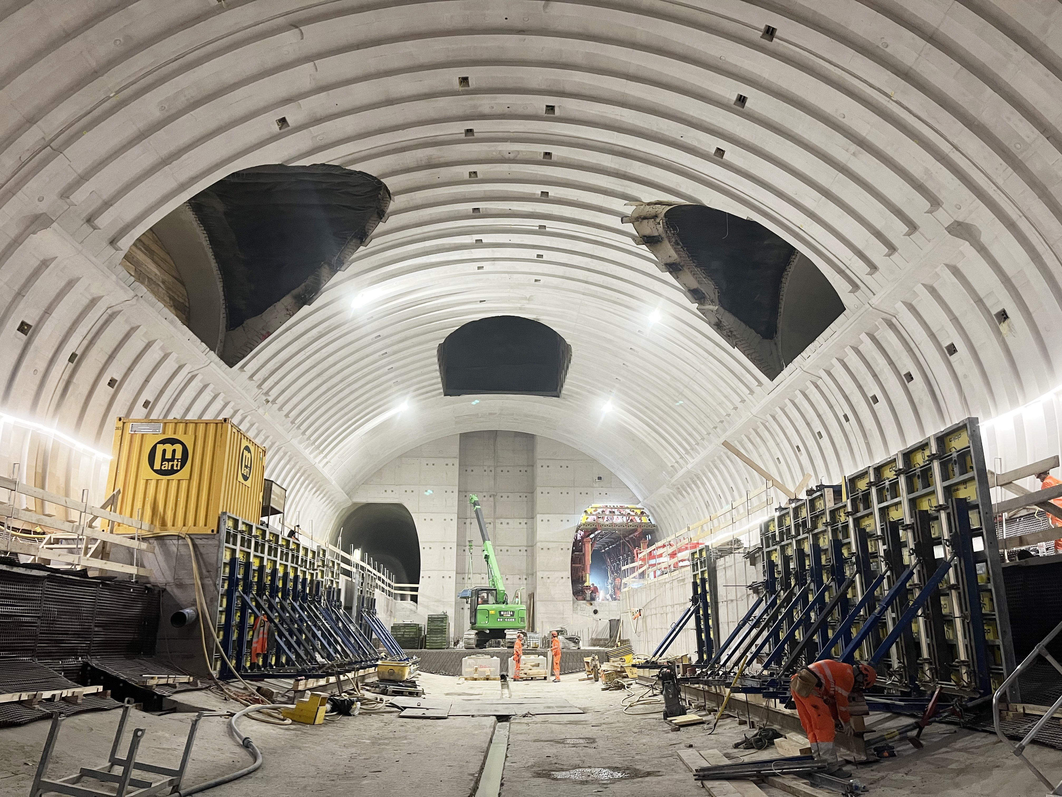 Cavernes pour le tunnel du RBS à Berne, en construction