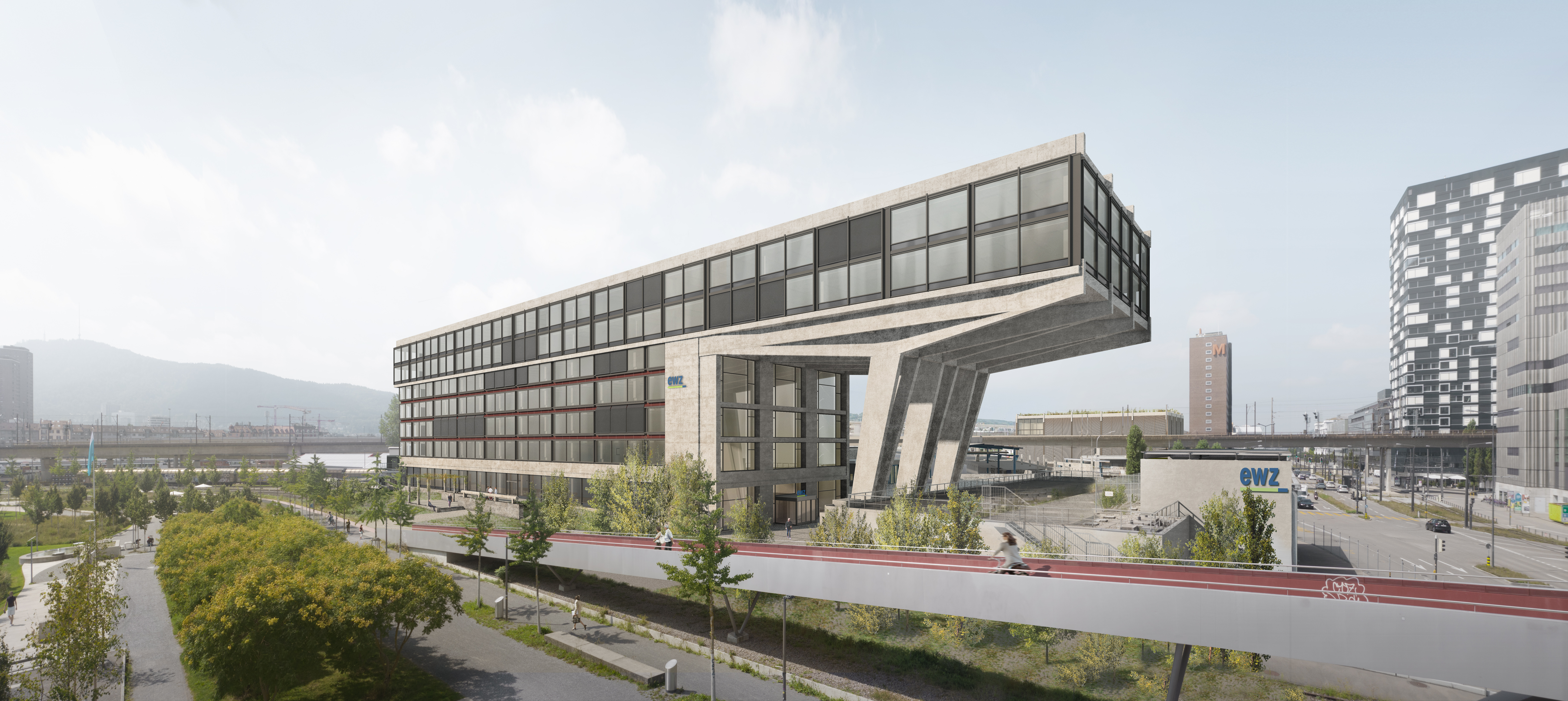 Visualisation bâtiment d'ewz à Zurich Ouest